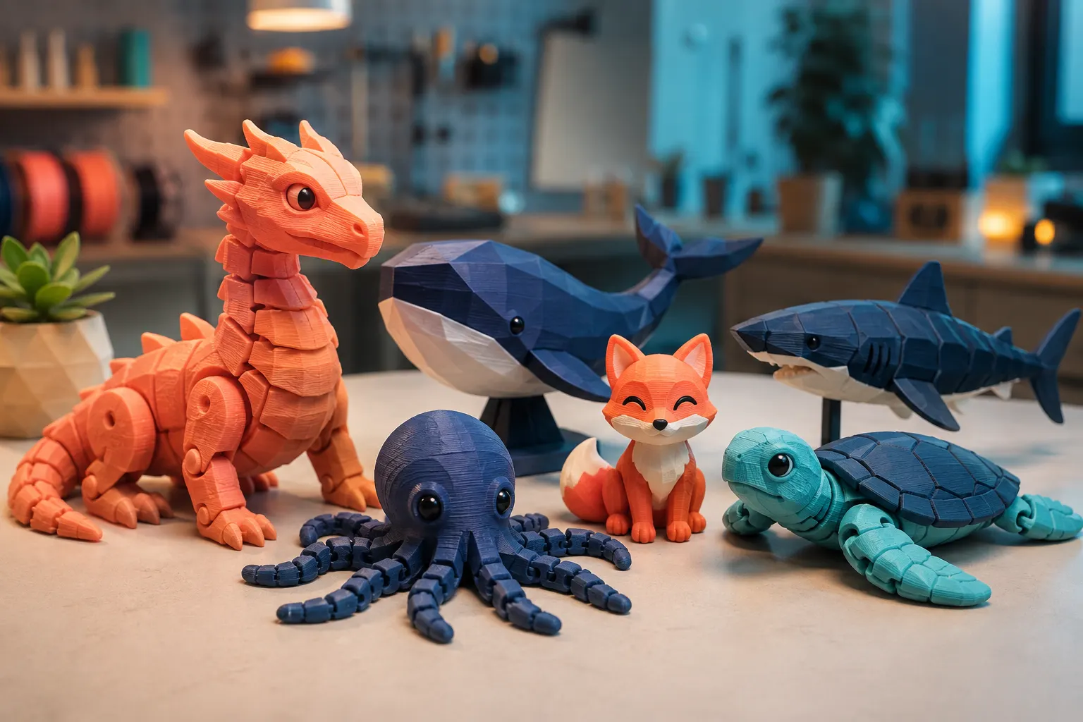 Colecionáveis articulados impressos em 3D